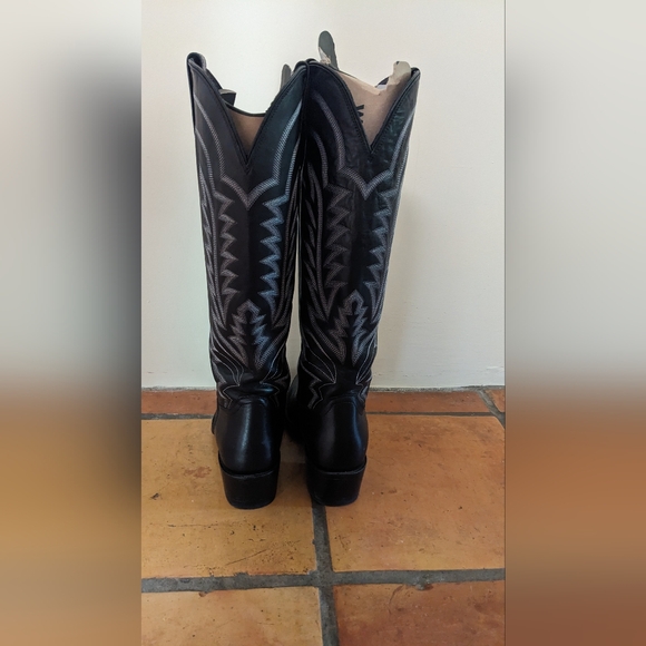 Women’s Tecovas “The Abby” Black Tall Cowboy Boots - Picture 4 of 6